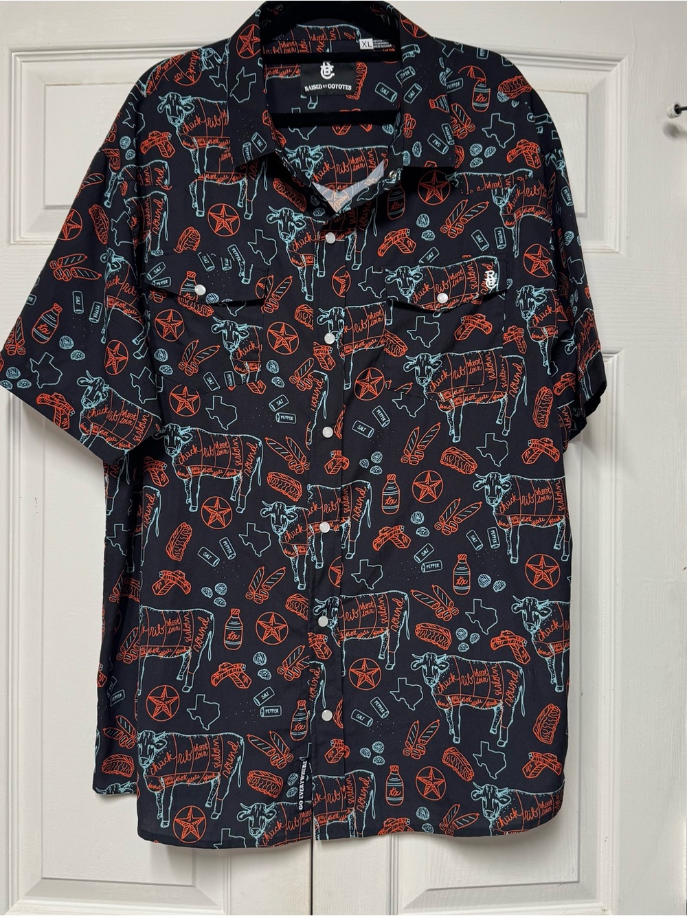 Texas BBQ Nights Pearl Snap by Raised By Coyotes Size XL - Picture 3 of 10